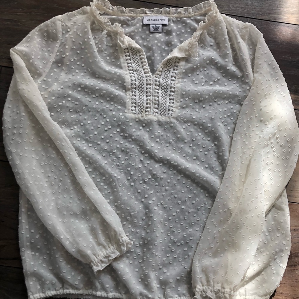 🔴3/$10🔴 Womens sheer banded bottom top 🔴🔴